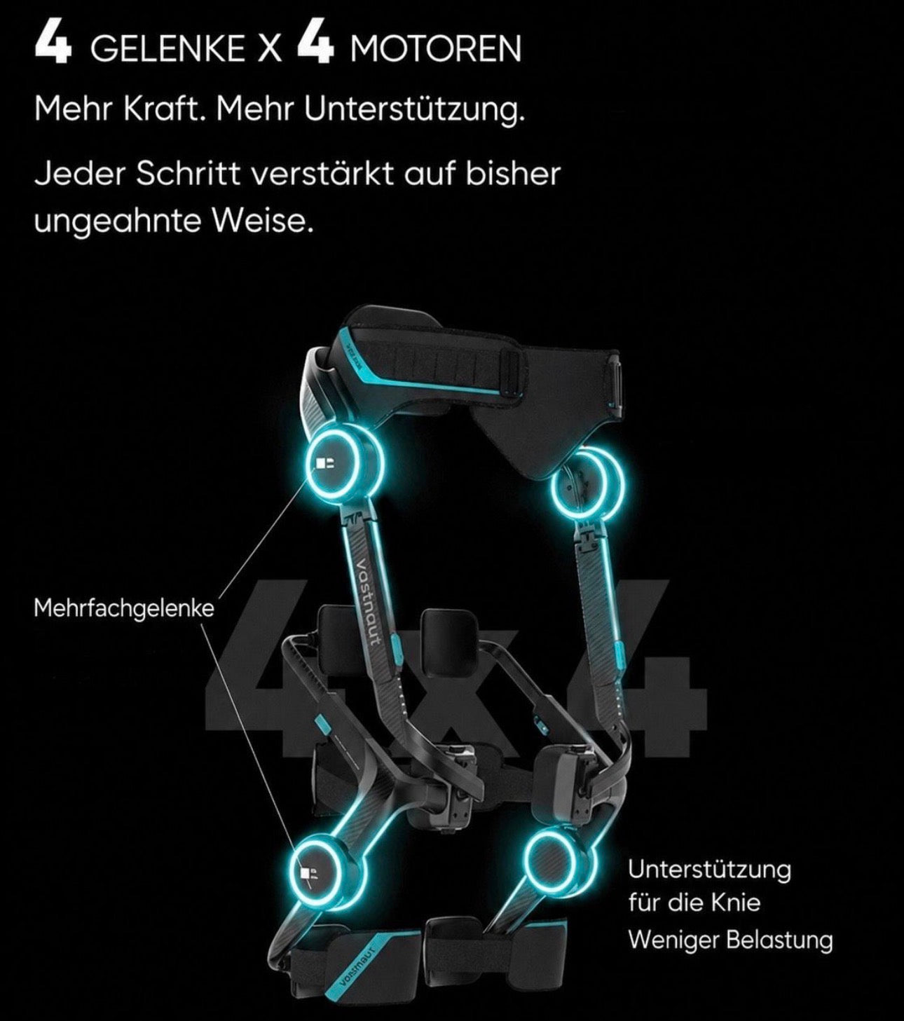 Vastnaut ONE Dual-Motor/4x4 - Exoskelett - 1PS-2,2PS - Wander-/Gehhilfe