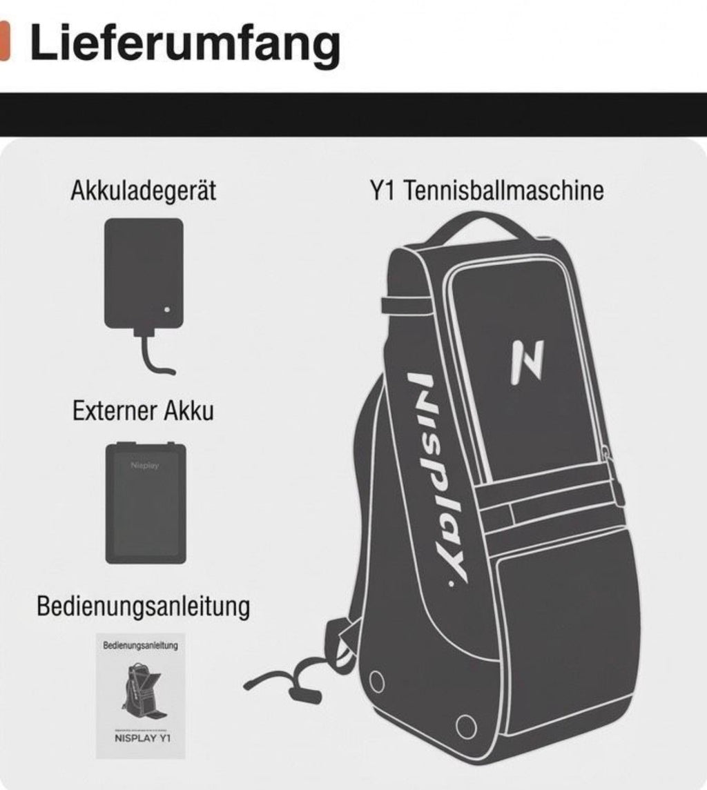 Nisplay Y1 Ballmaschine mit Akku - Tennis, Padel, Pickleball